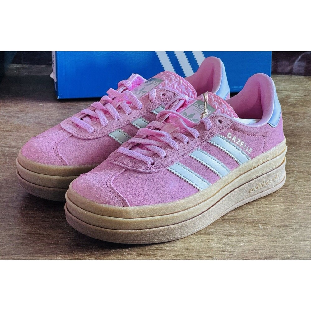 Women’s Size 5 adidas Gazelle Bold Youth Size 4 True Pink Silver JH5539 NIB